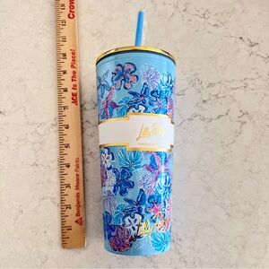 Lilly Pulitzer Blue and Pink 24 oz. Tumbler NWT